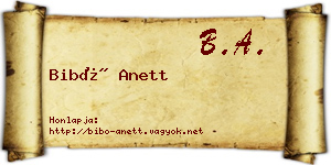 Bibó Anett névjegykártya