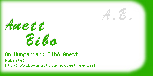 anett bibo business card
